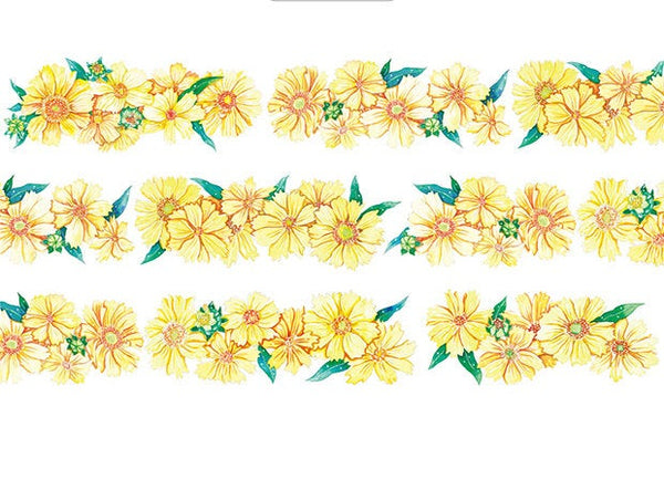 Sunflower washi tape/Flower Washi Tape / Wide Washi Tape