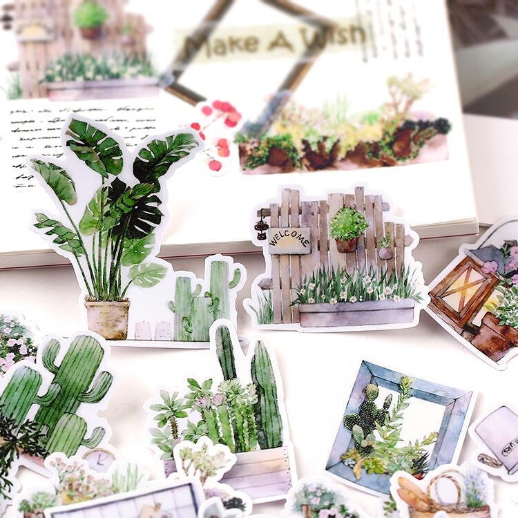 Cactus garden plant stickers / Cactus sticker set/ Planner Stickers/ Filofax Stickers/Lap top stickers/Scrapbook Sticker/