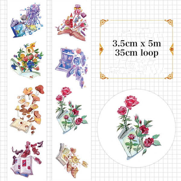Book World  Washi Tape /Colorful book washi tape/diary washi tape/deco tape/planner washi tape/album emblishment