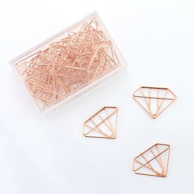 Rose gold diamond paper clips / Cute Paper Clips/ girly Binder Clips/Metal Paper Clip/Office Supplies/Office Supplies