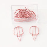 20 psc Ice Cream Paper Clips/Cute Girl Heart Paper Clips/pink bookmarks Metal Paper Clip,Binder Clips/Office Supplies/Planner Accessories