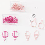 20 psc Ice Cream Paper Clips/Cute Girl Heart Paper Clips/pink bookmarks Metal Paper Clip,Binder Clips/Office Supplies/Planner Accessories