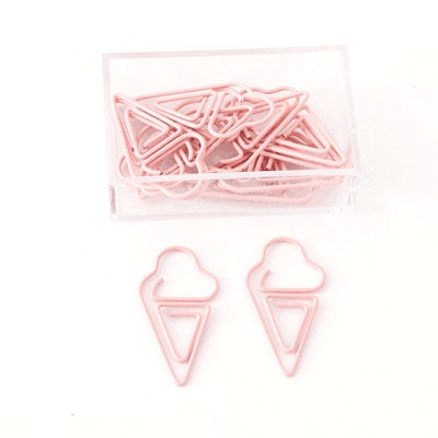 20 psc Ice Cream Paper Clips/Cute Girl Heart Paper Clips/pink bookmarks Metal Paper Clip,Binder Clips/Office Supplies/Planner Accessories