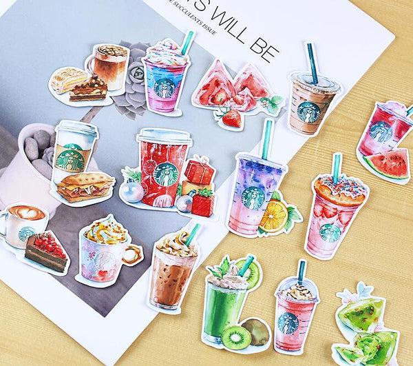 Coffee stickers set/ Planner Stickers/ Filofax Stickers/Lap top stickers/Scrapbook Sticker