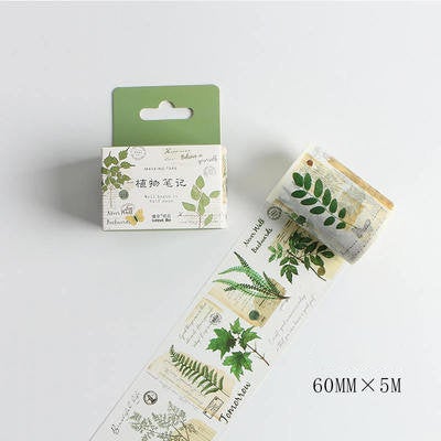 Plant Note Washi Tape/Plant tape/ journal accessories/Natural tape/Masking washi tape