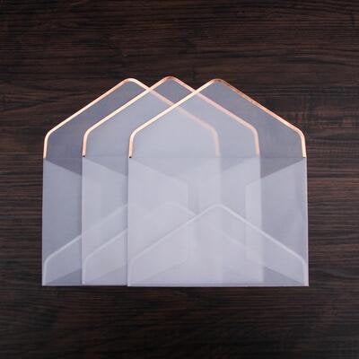 Golden border envelopes /vintage letter Envelopes/transparent envelopes/  party favor,wedding envelopes