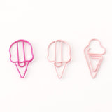 20 psc Ice Cream Paper Clips/Cute Girl Heart Paper Clips/pink bookmarks Metal Paper Clip,Binder Clips/Office Supplies/Planner Accessories