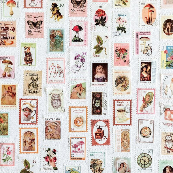 Set of 8 ancient postage stamp washi tape/Midcentry washi tape/japanese washi tape/Planner Supplies