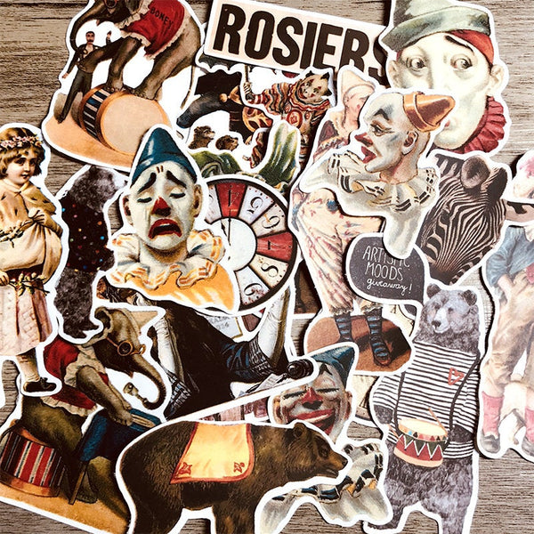 The Circus Sticker set/ Stage Stickers/ Clown Stickers/Comedy stickers/Scrapbook Sticker