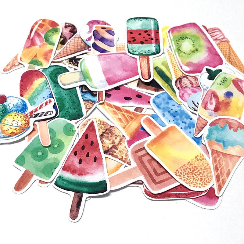 Ice Cream Stickers Set/ Cool summer Planner Stickers/ The summer vacation/country life  Flake Stickers/Masking stickers