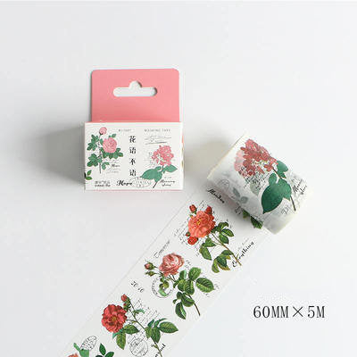 Flowers and plants Washi Tape/Rose wahsi tape/Flower language Washi Tape/ washi tape / masking tape/gift wrapping tape
