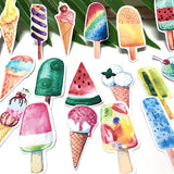 Ice Cream Stickers Set/ Cool summer Planner Stickers/ The summer vacation/country life  Flake Stickers/Masking stickers