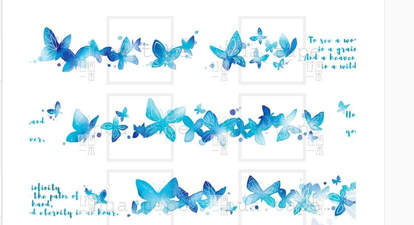 Blue Butterfly Washi Tape/butterfly washi tape /beautiful butterfly  washi tape / japanese washi tape/Planner Supplies