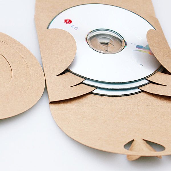 Heart paper sleeves /three layer CD Sleeve Recycled Kraft Paper CD /Sleeves CD Box set