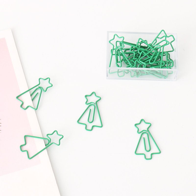 20pcs Christmas tree Paper Clips/ bookmarks Metal Paper Clip, Christmas paperclips, Office Supplies, journal Clip Planner Accessories