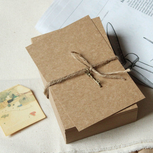 15cmX10cm 350g Blank Kraft Paper Cards, 100pcs Thank you card pack, Blank Business Cards, Wedding place cards