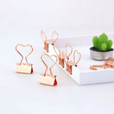 12pcs Rose gold heart binder clips, rose gold bookmarks/planner clips , Binder Clips, Office Supplies, journal supplies
