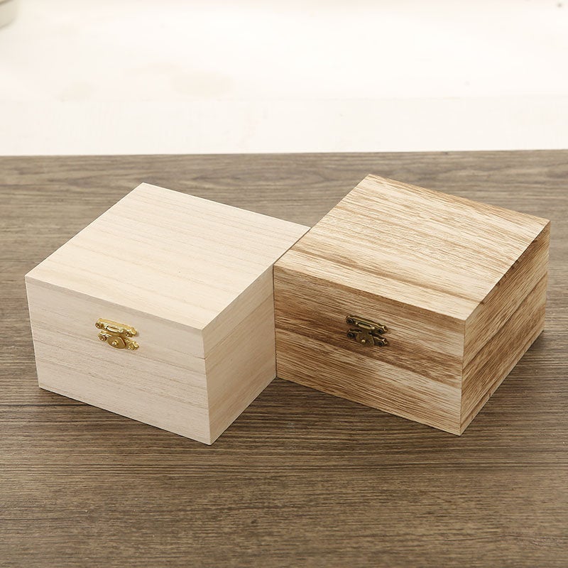 Blank Unfinished photo Wooden Box With Lid and Clasp, wedding memory box,wooden box