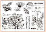Plant postcard Clear Rubber Stamp/flowers Clear Stamp/wildflower transparent clear stamp/ clear stamp/tree clear stamp