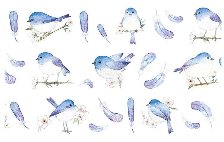 Birds Washi Tapes/ blue birds Washi Tape/Striped Washi / Masking tape/ japanese washi tape/cute washi tape