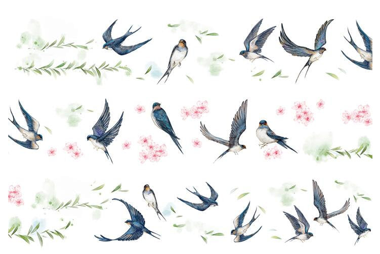 Birds Washi Tapes/ The swallow Washi Tape/Masking tape/ japanese washi tape/Planner Supplies/OT0104