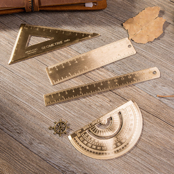 Brass Protractor Ruler /Brass Triangle Ruler/12cm ruler/ 15cm ruler