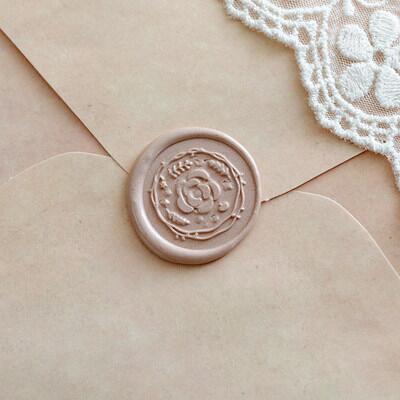 Rose Wax Seal Stamp/flower Wax Seal Stamp/wedding invitation wax seal stamp/journal wax seal kit