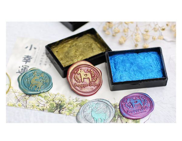 Metallic ink pad for wax seals, metallic ink pad , wax seal decoration tools , metallic ink pad- 6 colors available