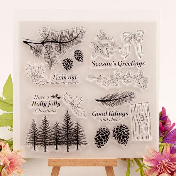 Pine tree pine cone Clear Rubber Stamp/fall Clear Stamp/ clear stamp /deer clear stamp