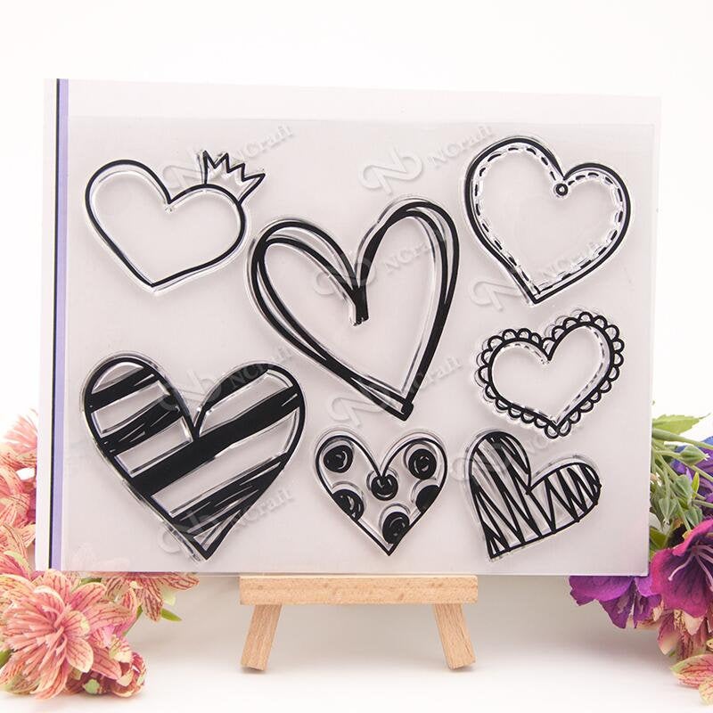 Han drawing Hearts Transparent Stamp/cute heart clear Planner Stamp/love stamp/cute stamp/Rubber transparent clear stamp