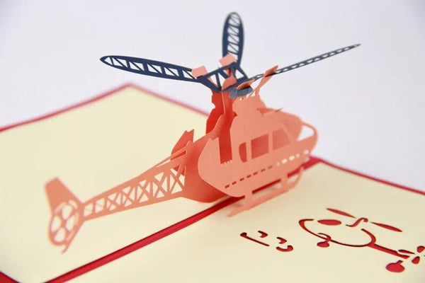 3D Helicopter Greeting Card Greeting Card For Pilot boys | Congratulations Card | Pilot Birthday Gift Card | Pop Up Card | Pop Out Card