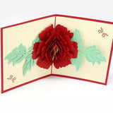 3D Peony Greeting Card/Birthday Flower Pop Up Card /Thank you Card |/Flower Card /Congratulations Card /Love Card | Pop Up Peony