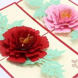 3D Peony Greeting Card/Birthday Flower Pop Up Card /Thank you Card |/Flower Card /Congratulations Card /Love Card | Pop Up Peony