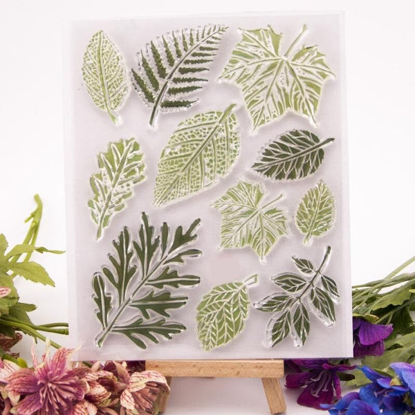 Leaves clear stamp/spring fall oak transparent Stamp /leaf clear stamp /retro Stamp/plant clear stamp