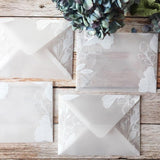 14X19cm Flower Transparent Envelopes / white clear envelopes/Clear invitation Envelopes / Glassine Envelopes/gift packing