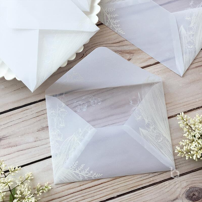 White clear envelopes/Sliver and gold Clear Envelopes / Glassine Envel –  DokkiDesign