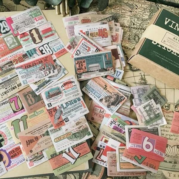 128 pcs Vellum retro ticket Stickers / journal Stickers/ Filofax Stickers/ticket Stickers /