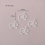 Bunny Paper Clips, white rabbit Metal Paper Clip,Binder Clips, Office Supplies,Planner Accessory