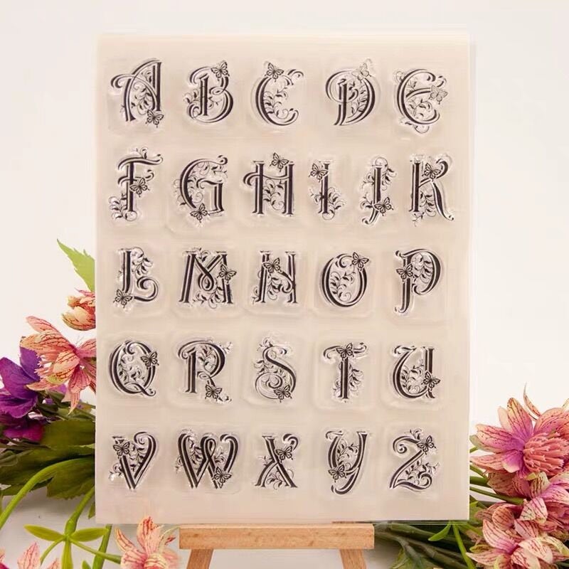 Butterfly Alphabet clear stamp/ letters Transparent Stamp /journaling clear stamp / Bullet Journal Stamp/ alphabet and number clear stamp