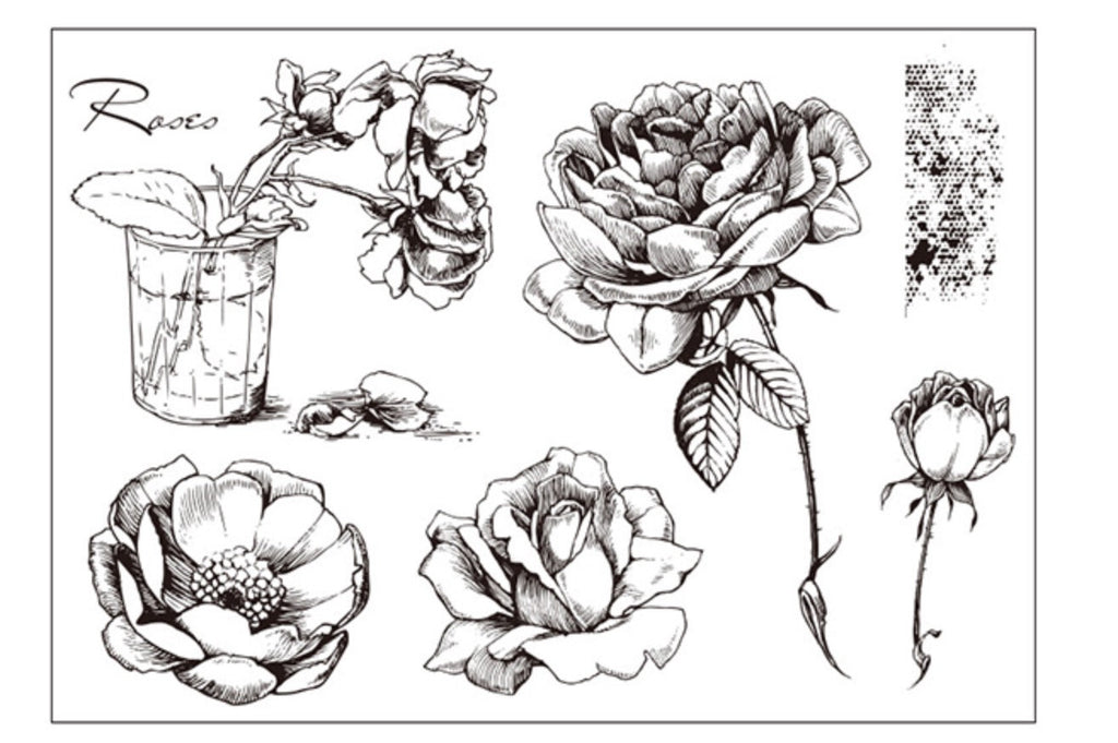 Flower Clear rubber Stamps/floral Stamps/stay the date/Planner Stamps/Stamp Set/Food Stamps/Planning accessory/