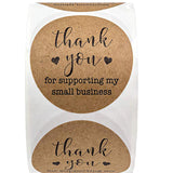 500PCS 1inch Thank You Supporting My Small Business Stickers Kraft Brown Sticker Business Stickers gift wrapping stickers