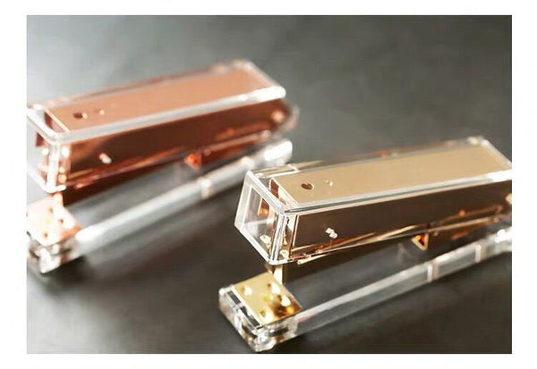 Rose Gold Stapler,Modern Office Desk Accessory,Acrylic stapler, office gift idea, gold gift for her,