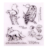 Owl fox bird Transparent rubber Stamp/forest animals clear Planner Stamp/cute stamp/Rubber transparent clear stamp