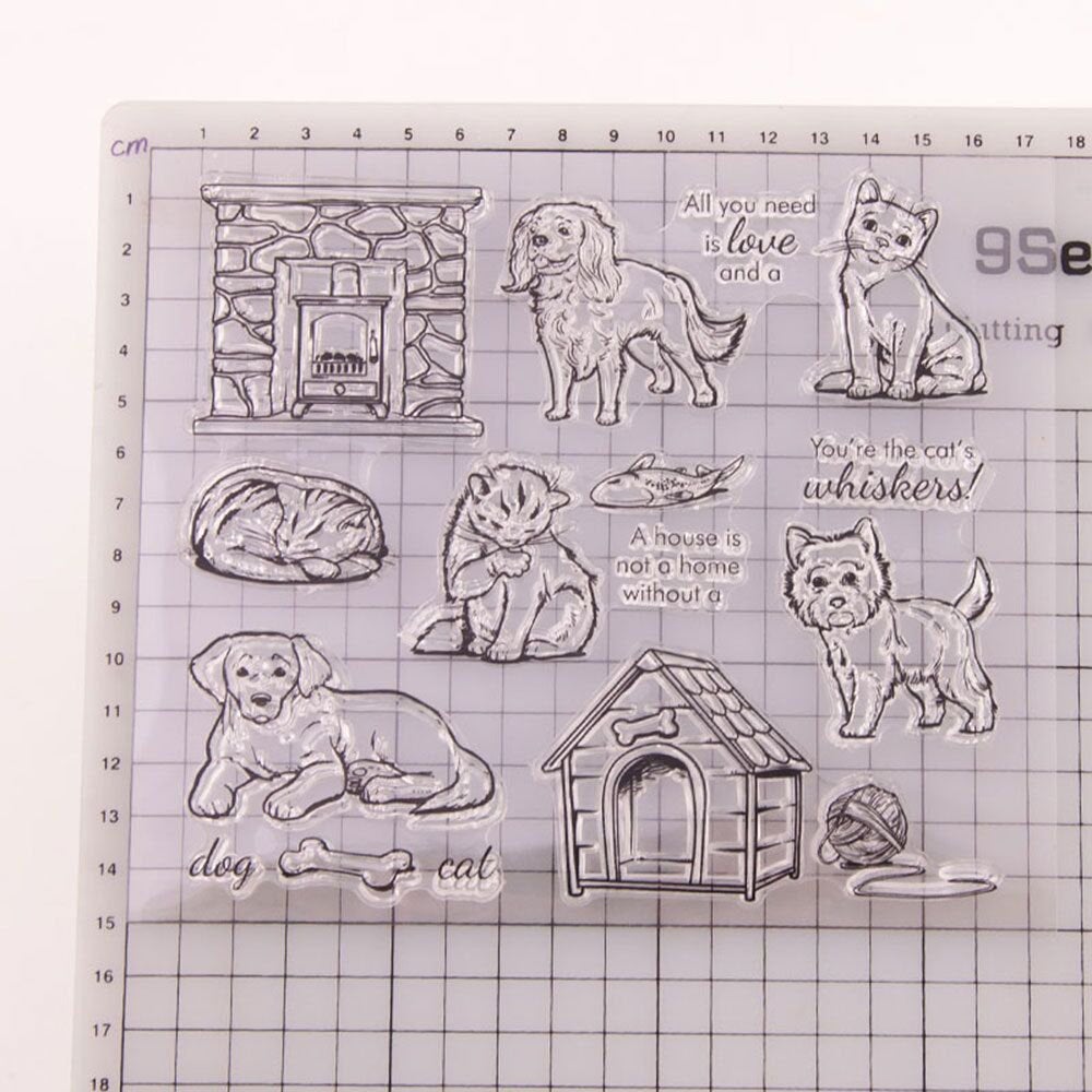 Pet dog cat Transparent rubber Stamp/dog house  Stamps/ puppy stamps/ junk journal decor/scrap booking stamp