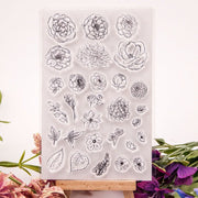 Rose flower clear Stamp/poppy Clear Transparent Stamp/Planning accessory/scrapbook rubber stamp/journal stamp