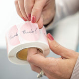 Pink thank you stickers roll /business stickers supplies/wrapping gift stickers thank you