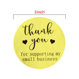 500PCS 1inch Thank You Supporting My Small Business Stickers gold black heart Sticker Business Stickers