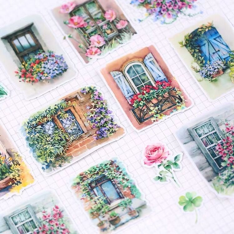 Windows sticker set/ windows Planner Stickers/ Filofax Stickers/Lap top stickers/Scrapbook Sticker