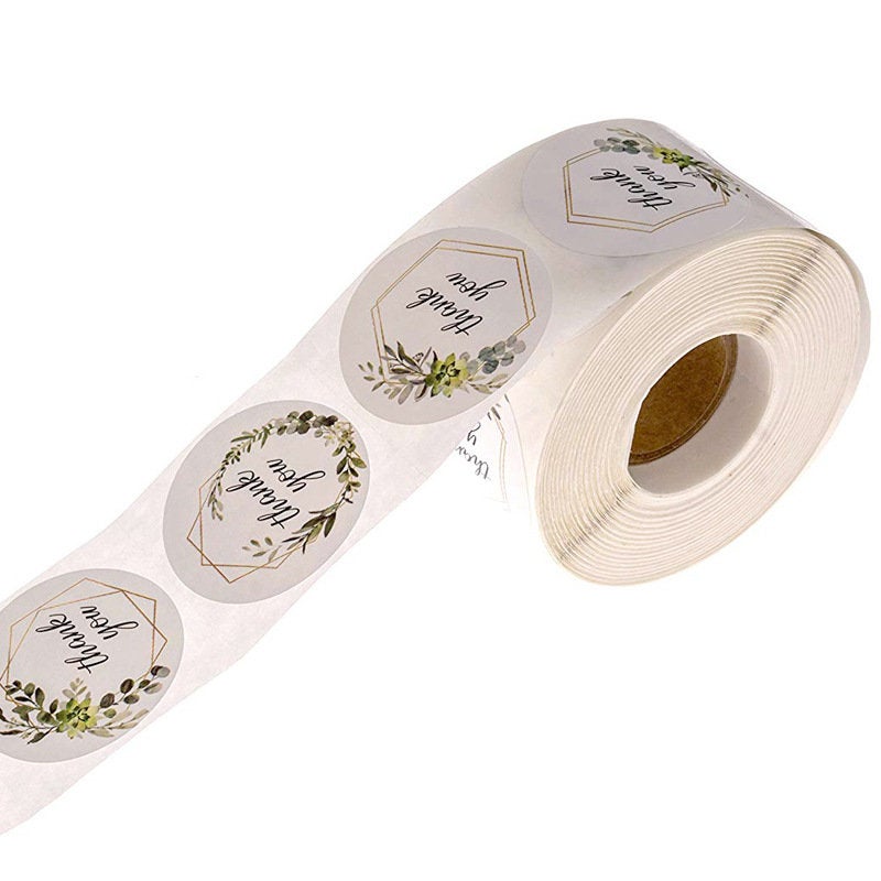 Wedding thank you stickers favor box stickers, botanical thank you sticker, hexagon thank you label, gift packaging stickers
