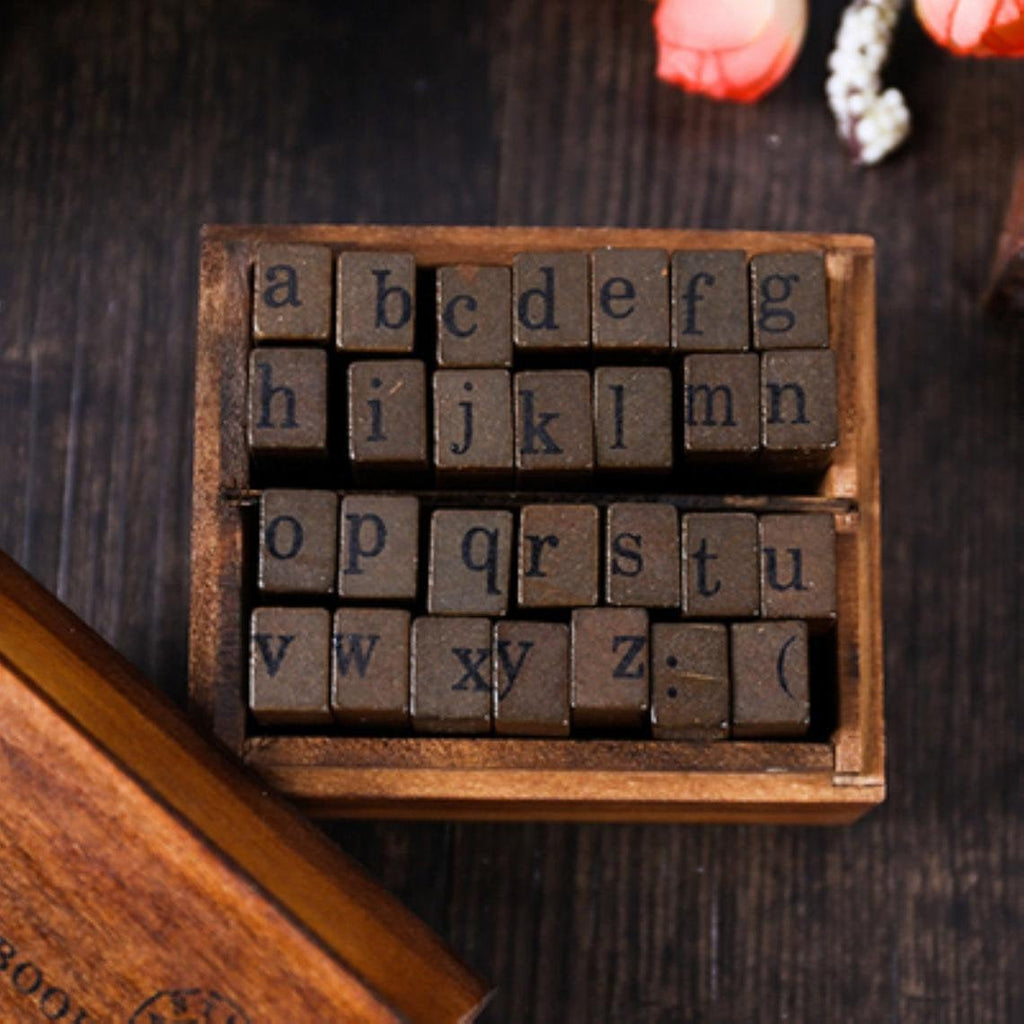 Vintage Lower Case Alphabet Number Stamp Set / Wood Number Rubber Stam –  DokkiDesign